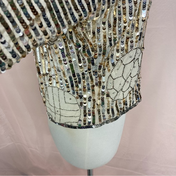 Nwt Vintage Argenti silk beaded and sequin blouse - Picture 8 of 13
